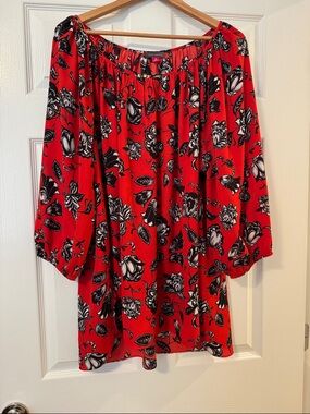 Vince Camuto Red Floral Blouse